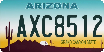 AZ license plate AXC8512