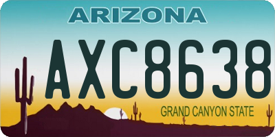 AZ license plate AXC8638
