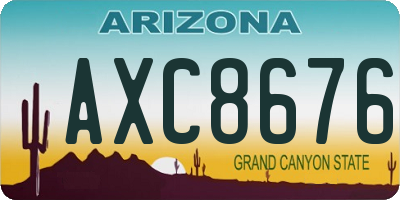 AZ license plate AXC8676