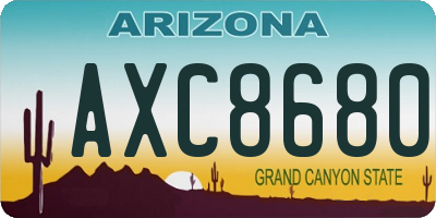 AZ license plate AXC8680