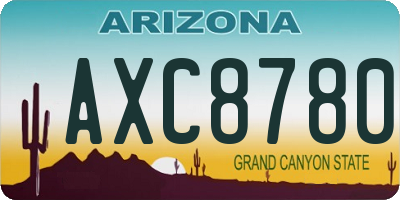 AZ license plate AXC8780