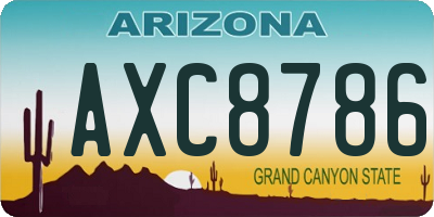 AZ license plate AXC8786