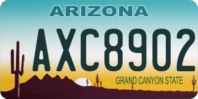 AZ license plate AXC8902