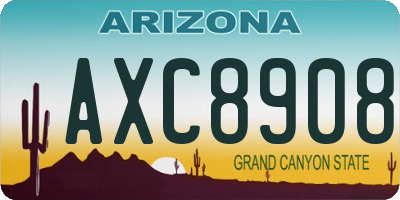AZ license plate AXC8908