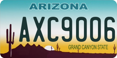AZ license plate AXC9006