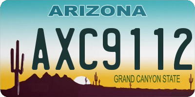 AZ license plate AXC9112