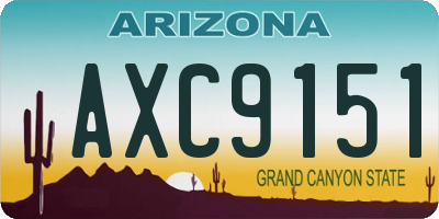 AZ license plate AXC9151
