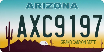 AZ license plate AXC9197