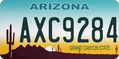 AZ license plate AXC9284