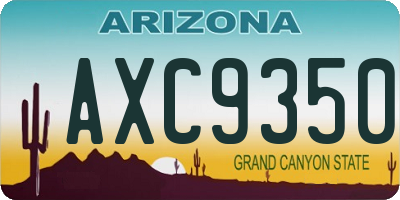 AZ license plate AXC9350