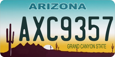 AZ license plate AXC9357