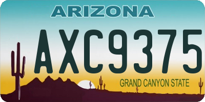 AZ license plate AXC9375