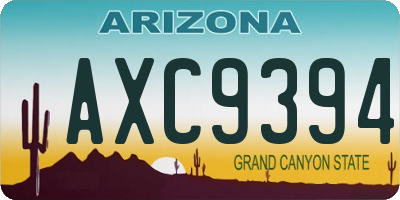 AZ license plate AXC9394