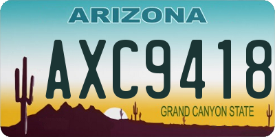 AZ license plate AXC9418