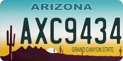 AZ license plate AXC9434