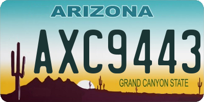 AZ license plate AXC9443