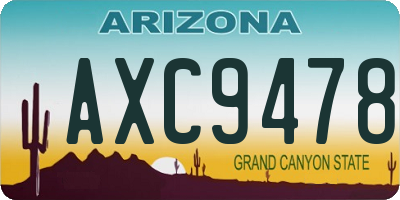 AZ license plate AXC9478