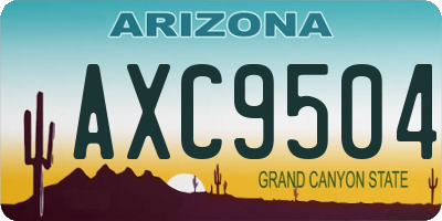 AZ license plate AXC9504