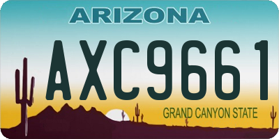 AZ license plate AXC9661