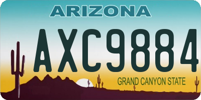 AZ license plate AXC9884