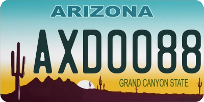 AZ license plate AXD0088
