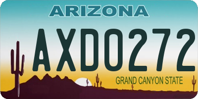 AZ license plate AXD0272