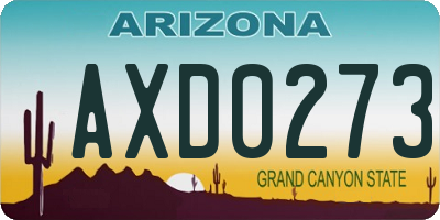AZ license plate AXD0273