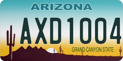 AZ license plate AXD1004