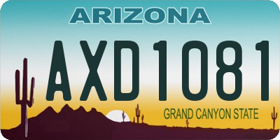AZ license plate AXD1081