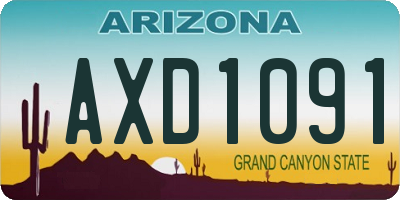 AZ license plate AXD1091