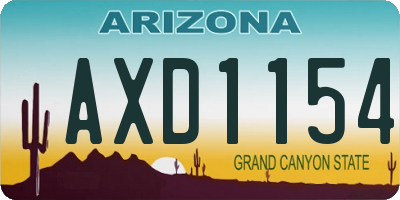 AZ license plate AXD1154