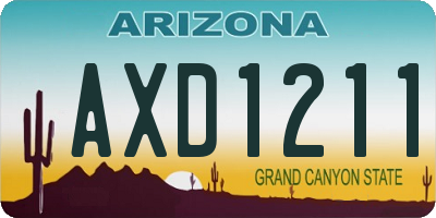 AZ license plate AXD1211