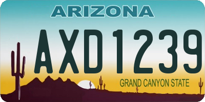AZ license plate AXD1239