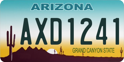 AZ license plate AXD1241