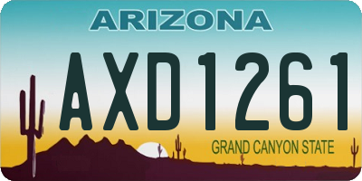 AZ license plate AXD1261