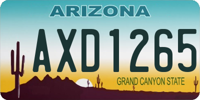 AZ license plate AXD1265