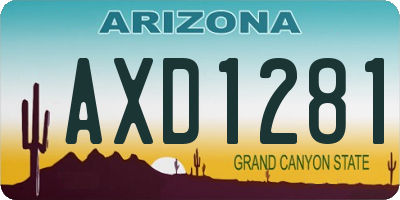AZ license plate AXD1281