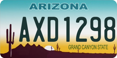 AZ license plate AXD1298