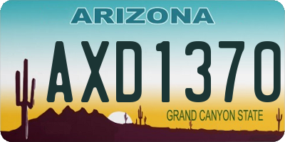AZ license plate AXD1370