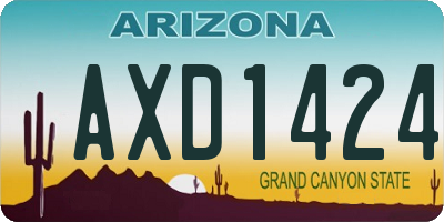 AZ license plate AXD1424