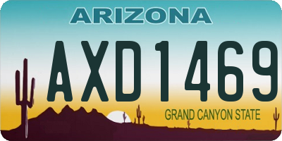 AZ license plate AXD1469