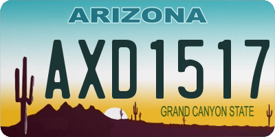 AZ license plate AXD1517