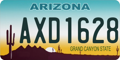 AZ license plate AXD1628