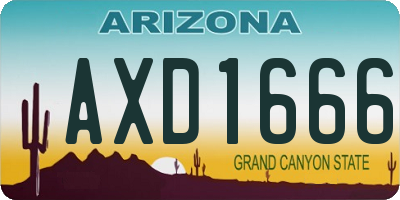 AZ license plate AXD1666