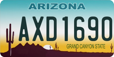 AZ license plate AXD1690