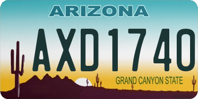 AZ license plate AXD1740