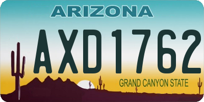 AZ license plate AXD1762