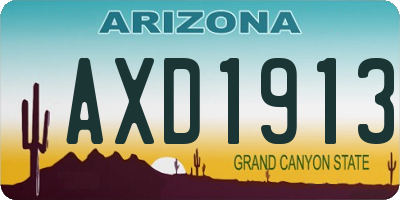 AZ license plate AXD1913