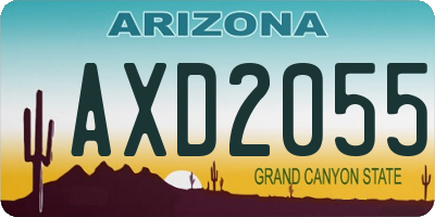 AZ license plate AXD2055
