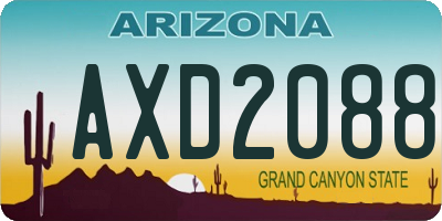 AZ license plate AXD2088